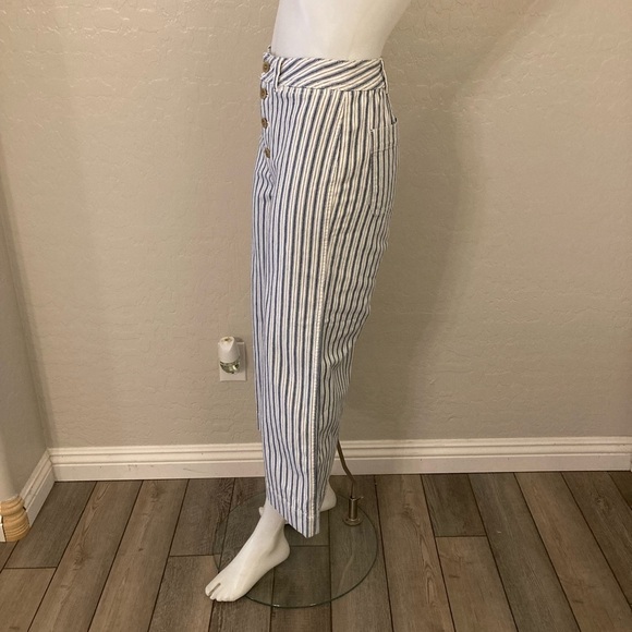 Madewell Emmett Wide-Leg Crop Pants in Stripe Button-Front Edition Moe Stripe 27 - Picture 11 of 16